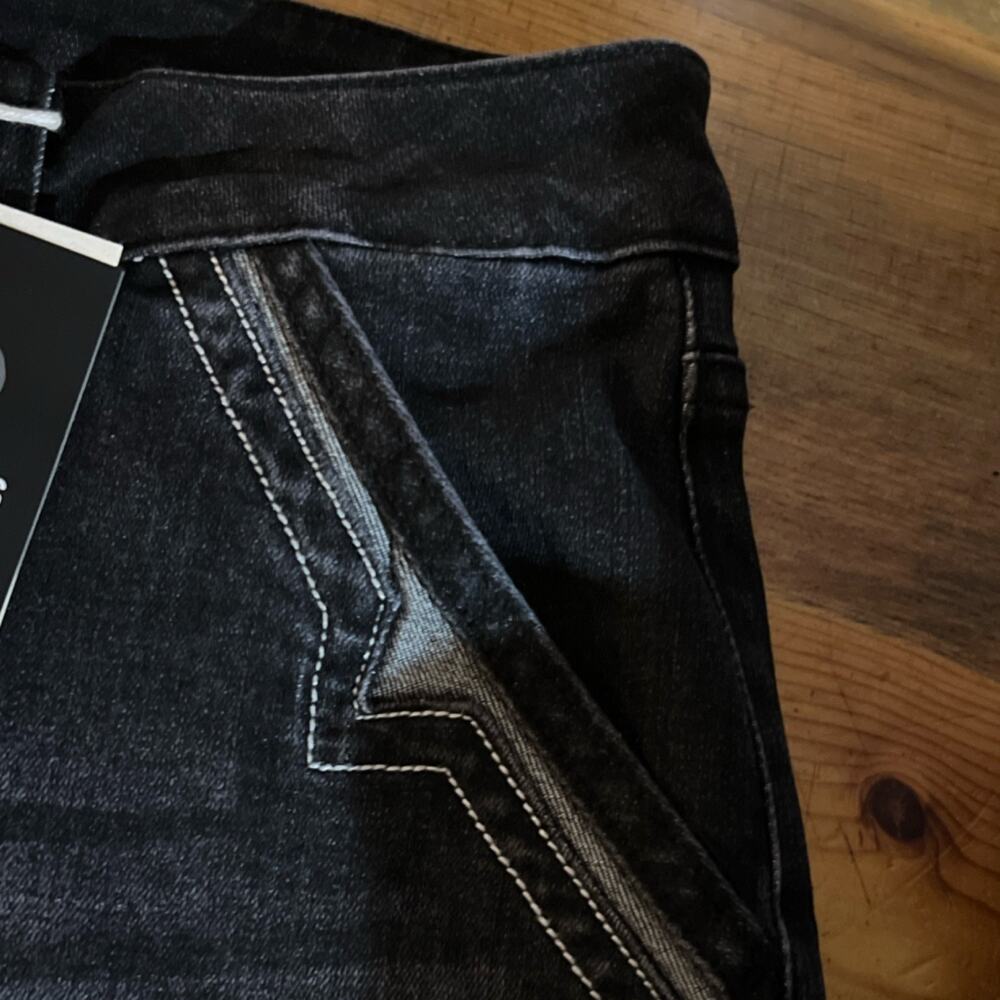 Flamingals Wide-Leg Black Denim Jeans High Rise Button Zip - Picture 3 of 8